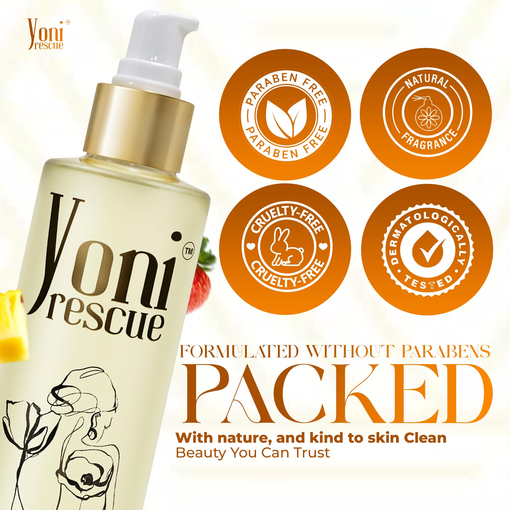 Yoni Rescue Vanilla Body Oil – Daily Skin Moisturizer with Apricot, Jojoba, Avocado & Vitamin E (6.76 oz)