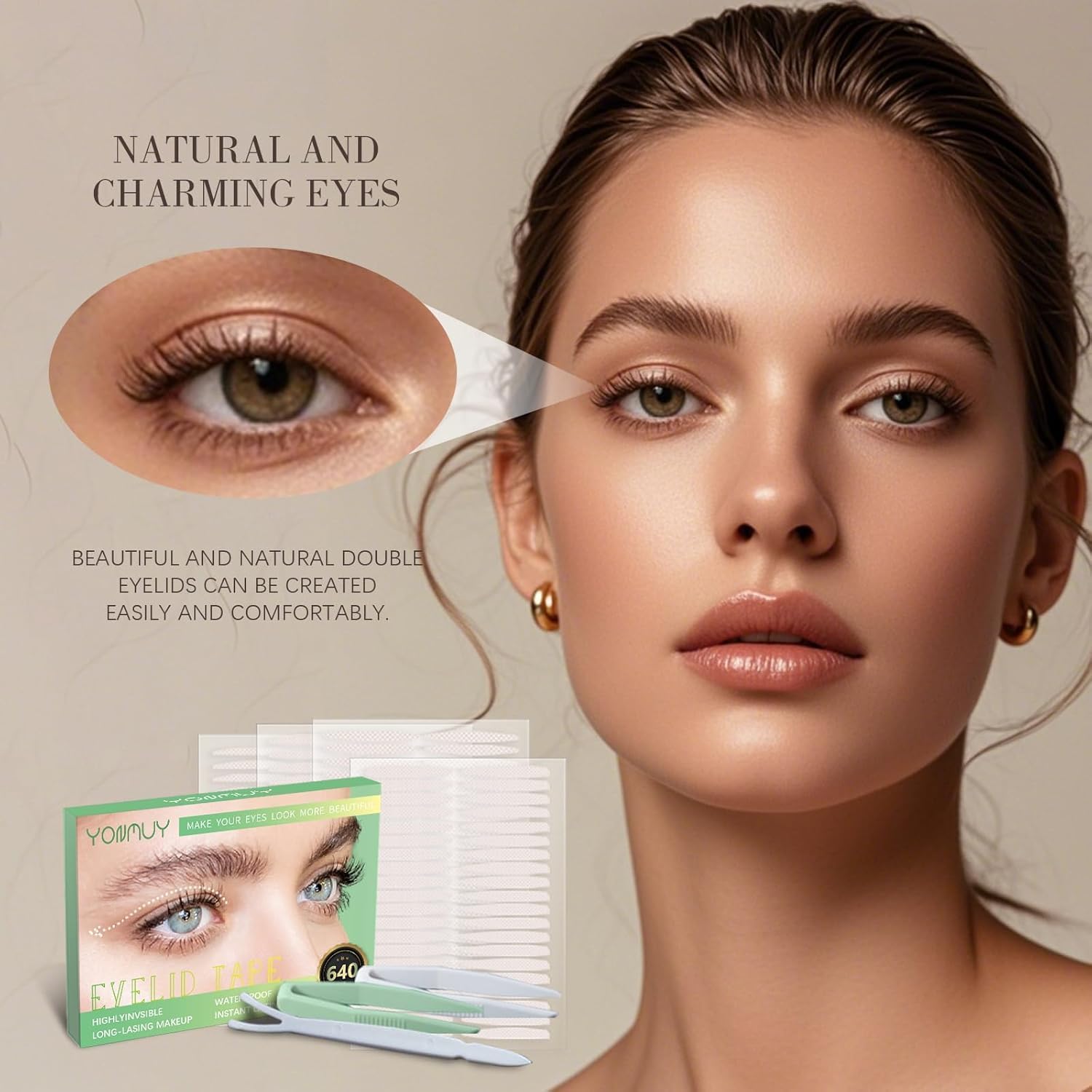 YONMUY Invisible Double Eyelid Tape – Waterproof, Comfortable Daily Strips
