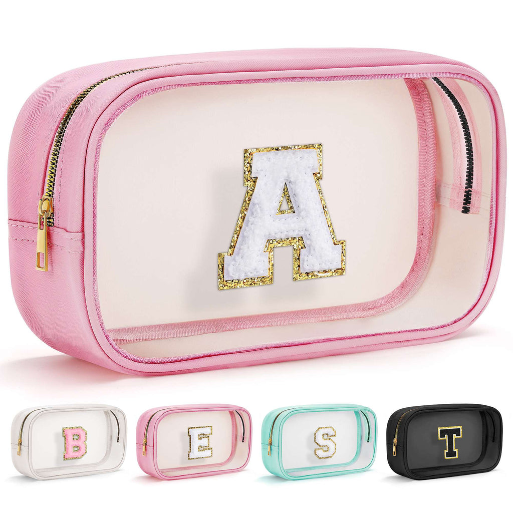 YOOLIFE Clear Makeup Bag – Valentine Gift for Teens & Teachers, Travel Essentials (Pink)