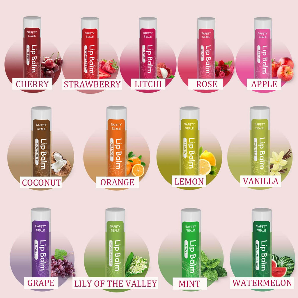 Yopela 130-Pack Natural Lip Balm Set — 13 Flavors, Vitamin E & Coconut Oil | Non-GMO 0.15 oz