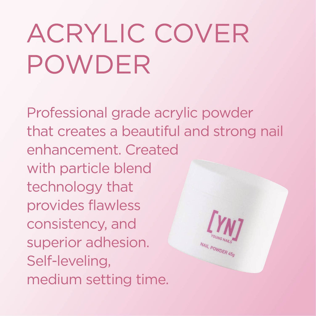 Young Nails Acrylic Cover Powder Beige – 45g | Self-Leveling, Quick-Set Nail Enhancer