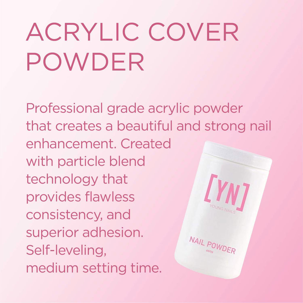 Young Nails Acrylic Powders Cover – Flawless Consistency, Superior Adhesion, 75-Second Set (45g / 85g / 660g)