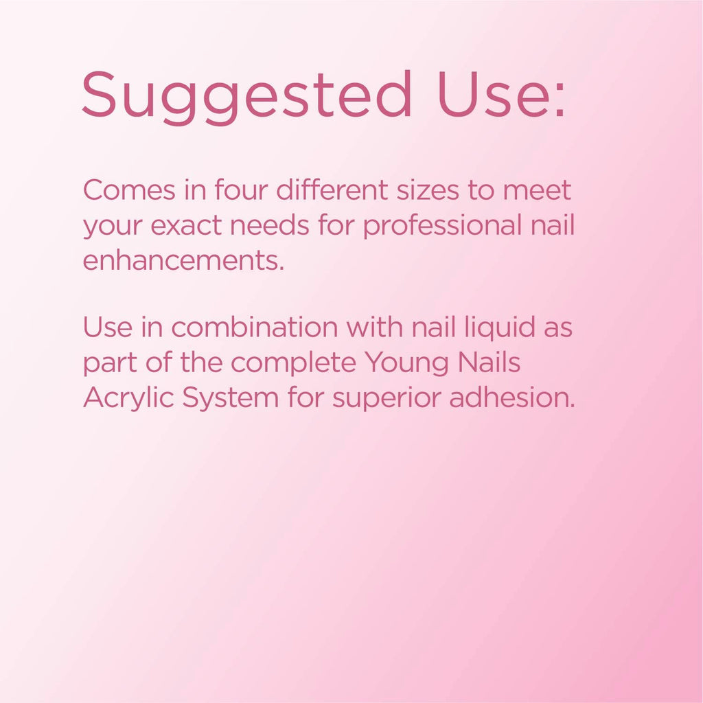 Young Nails Acrylic Speed Powder – Self-Leveling, 60-Second Set, Clear/Nude/Pink/White, 2268g