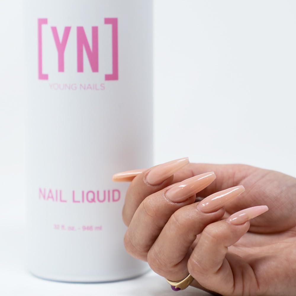 Young Nails Liquid Nail Monomer 32oz – Low Odor, MMA Free, for Acrylic Powder