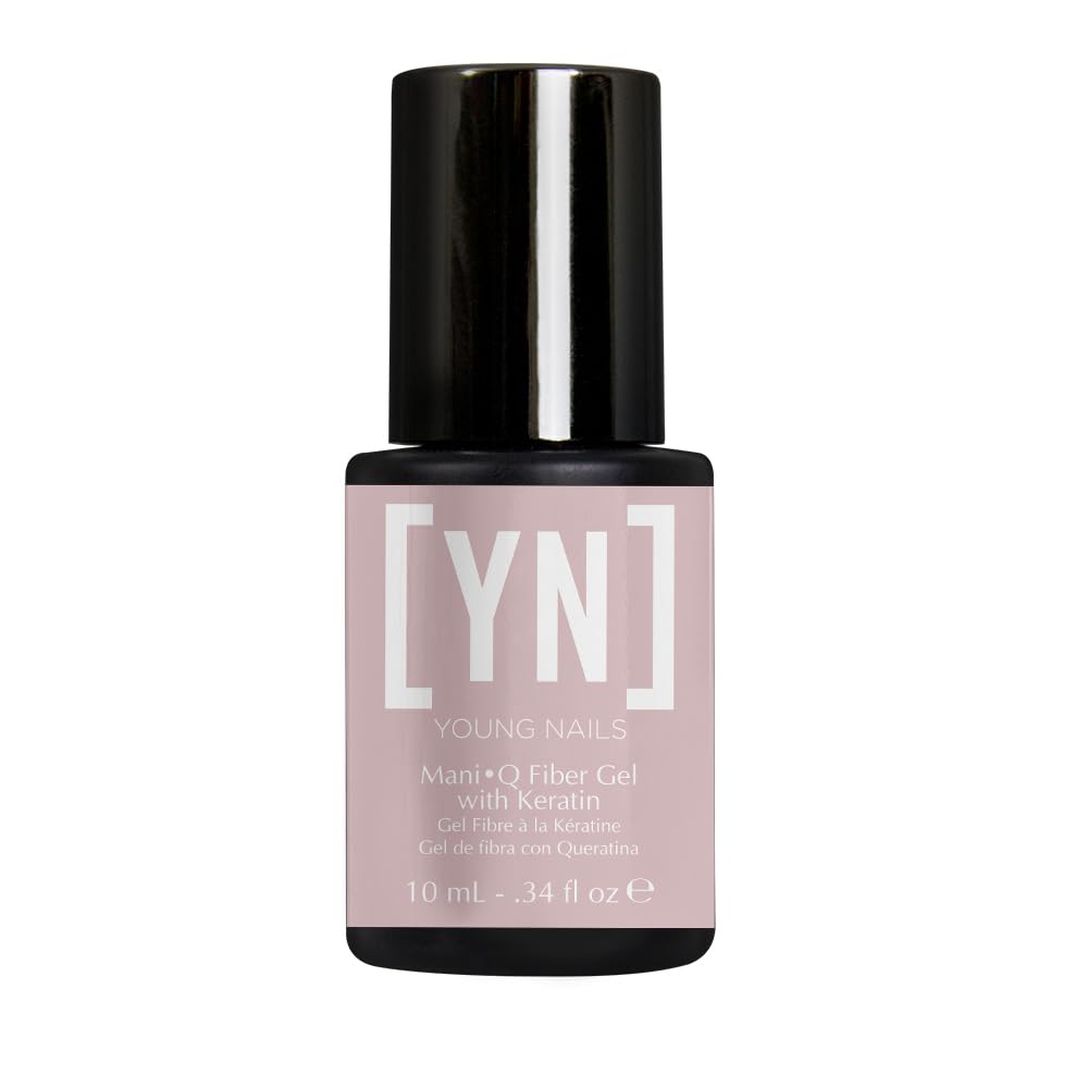 Young Nails ManiQ Fiber Gel with Keratin, Cover Nude, 1/3 oz | Salon-Grade Gel for Home Nails
