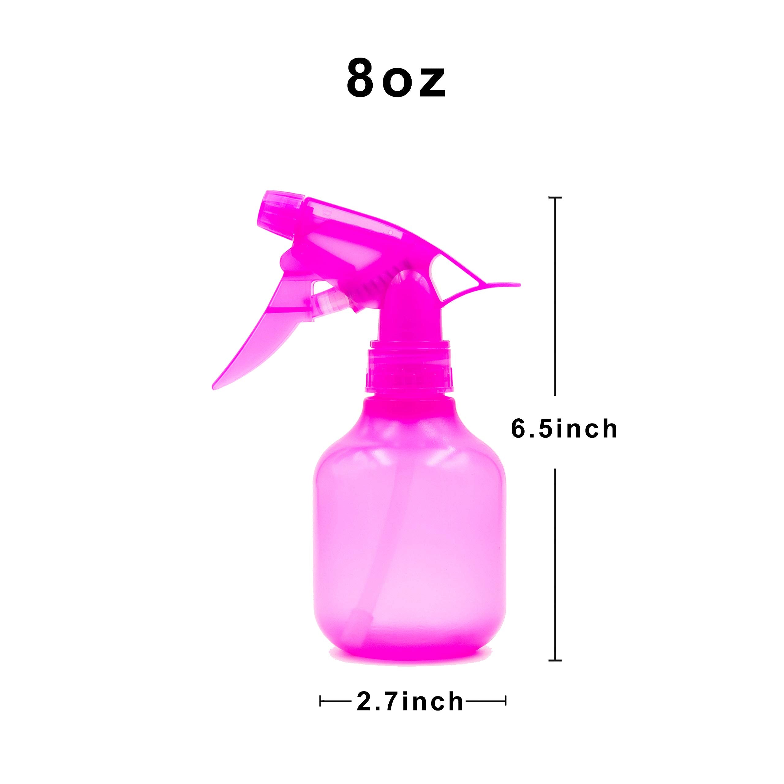 Youngever 6 Pack Empty Spray Bottles - 8 oz, 3 Colors | Leak-Proof, 3-Mode Sprayer