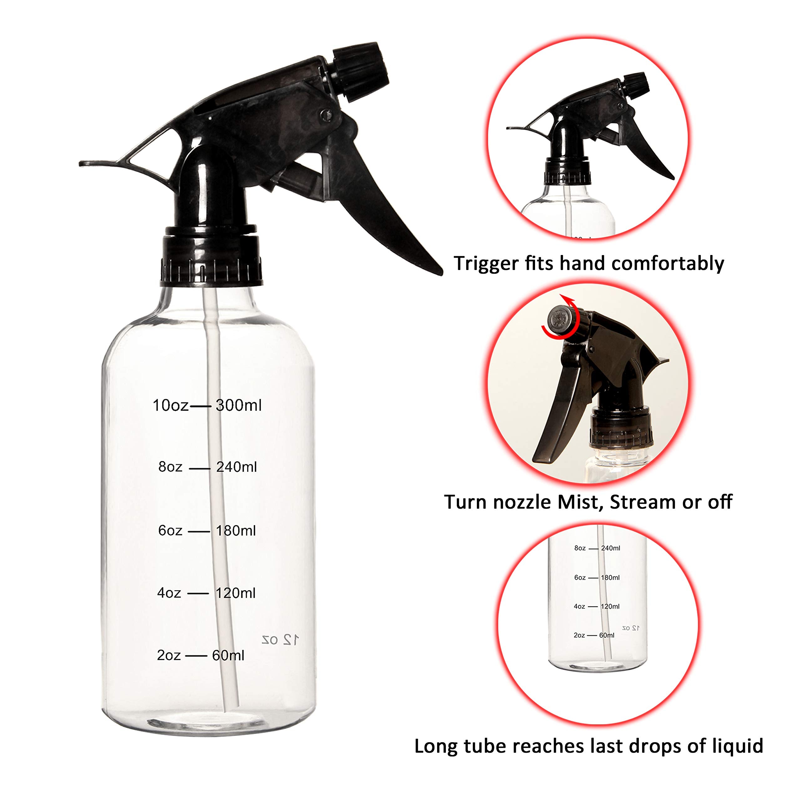 Youngever 12-Pack Empty 8oz Spray Bottles – BPA Free, Leak-Proof & Multi-Purpose