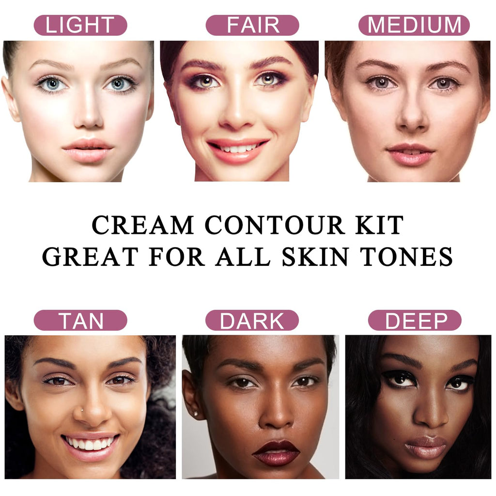 Youngfocus 8-Color Cream Contour Kit – Vegan, Cruelty-Free Contour & Highlight Palette
