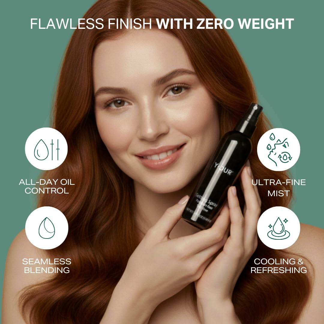 Y'OUR Silk Setting Spray: 16HR+ Makeup Lock | Alcohol-Free, Vegan Hydrating Finishing Mist