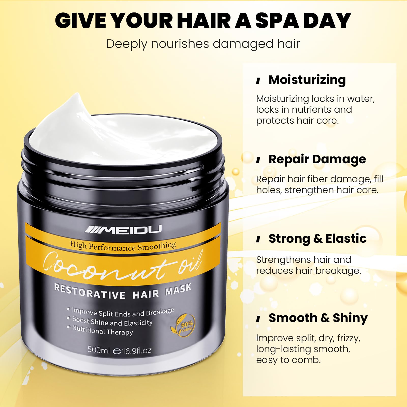 YOURTONE Keratin Hair Mask Treatment | Deep Conditioning for Dry, Damaged Hair (16.9 fl oz)