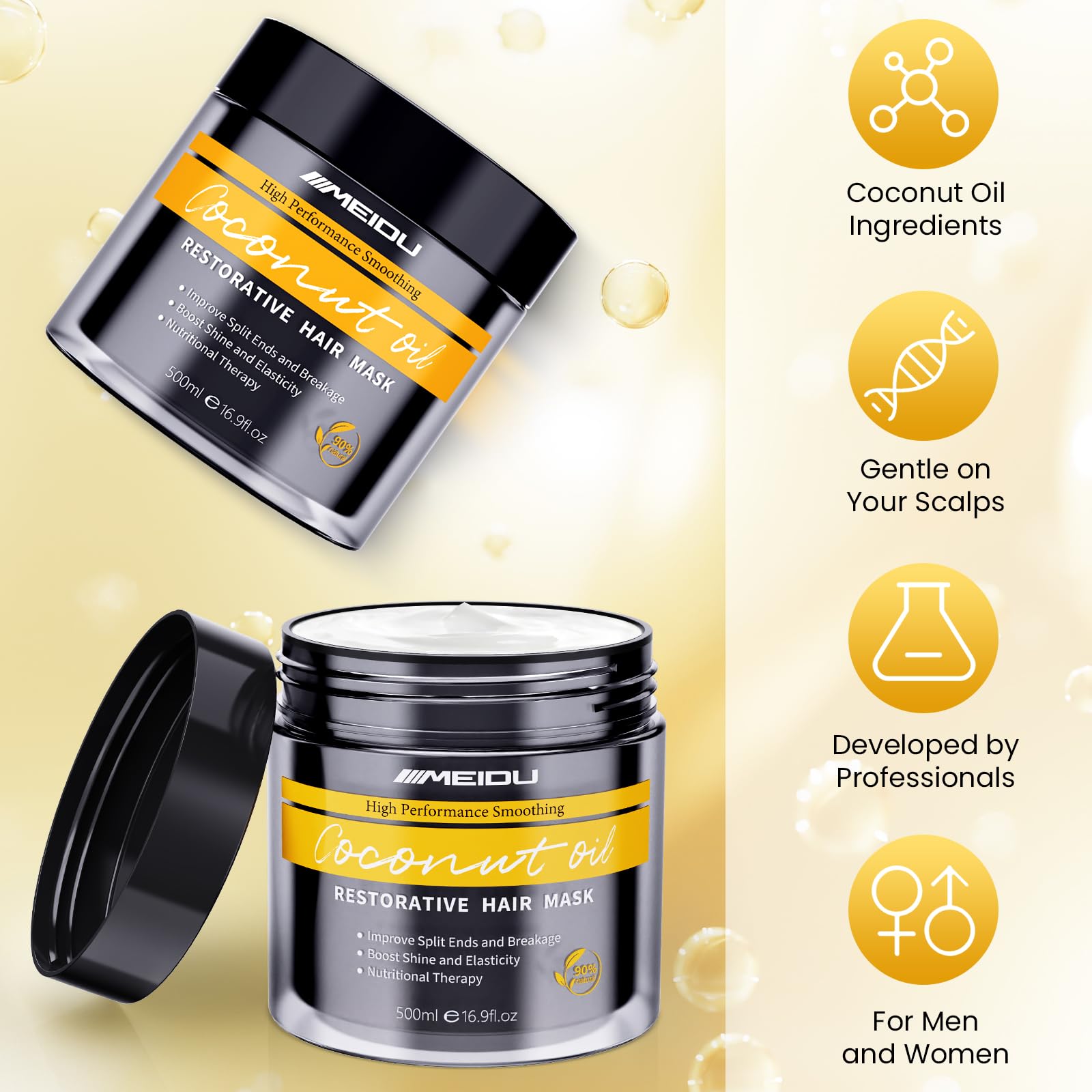 YOURTONE Keratin Hair Mask Treatment | Deep Conditioning for Dry, Damaged Hair (16.9 fl oz)