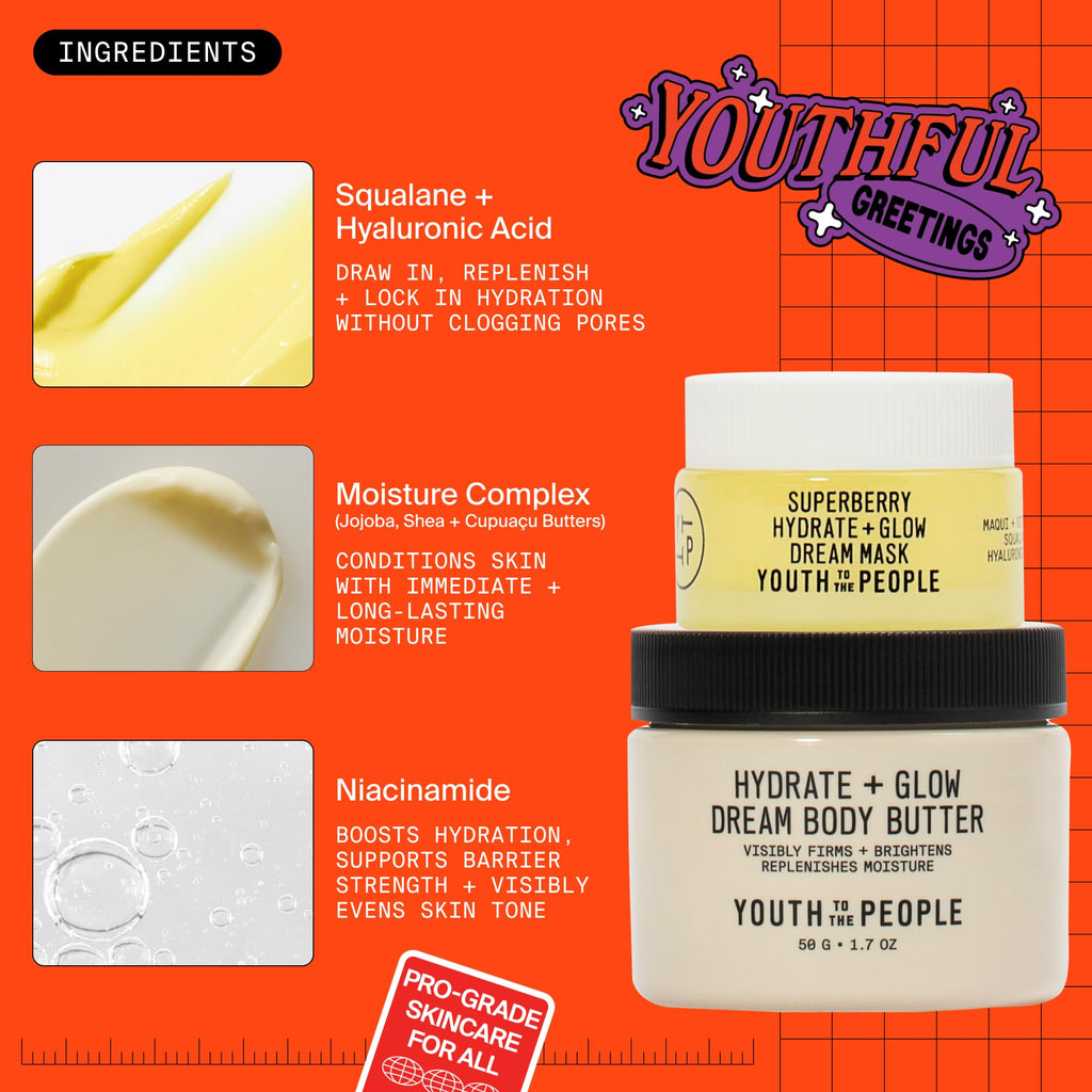 Dream A La Glow Set by Youth To The People – 2-Pc Face & Body Hydration Gift Set