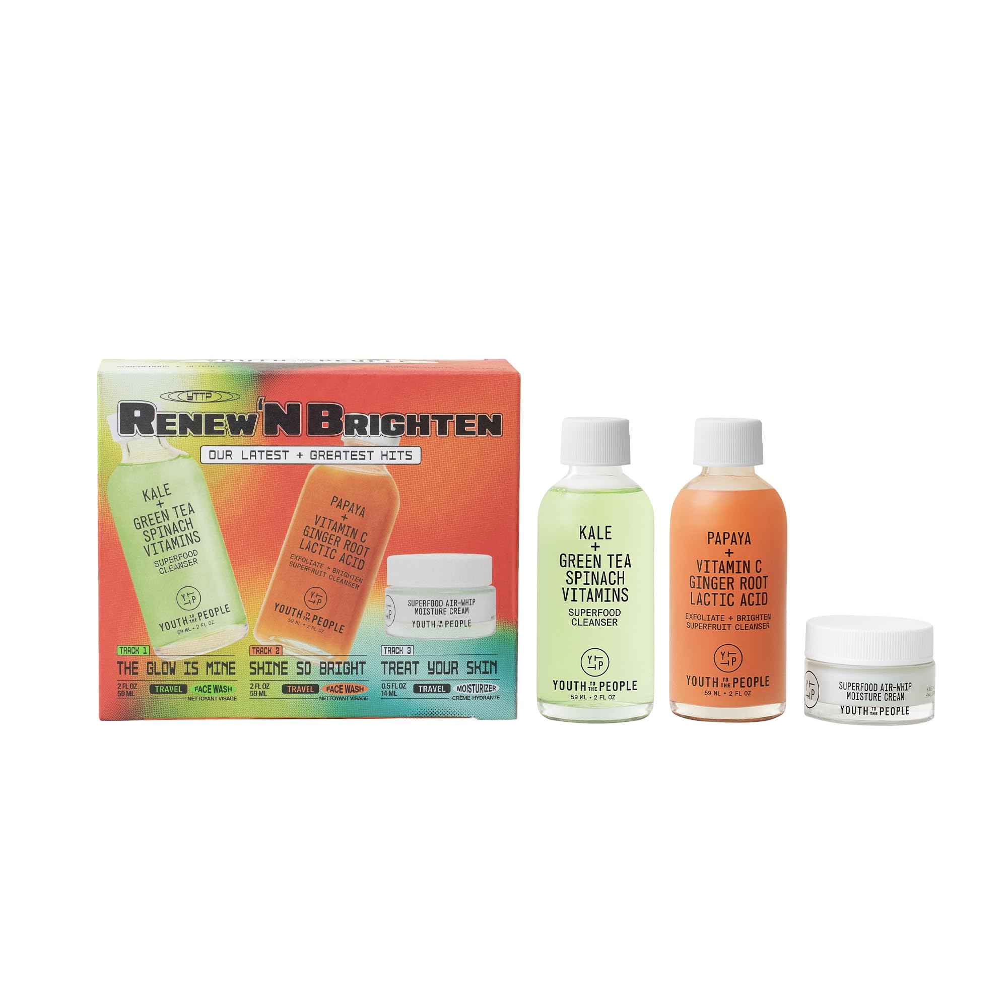 Youth To The People Renew N Brighten Skincare Giftset – Travel Mini 3-Pc Set