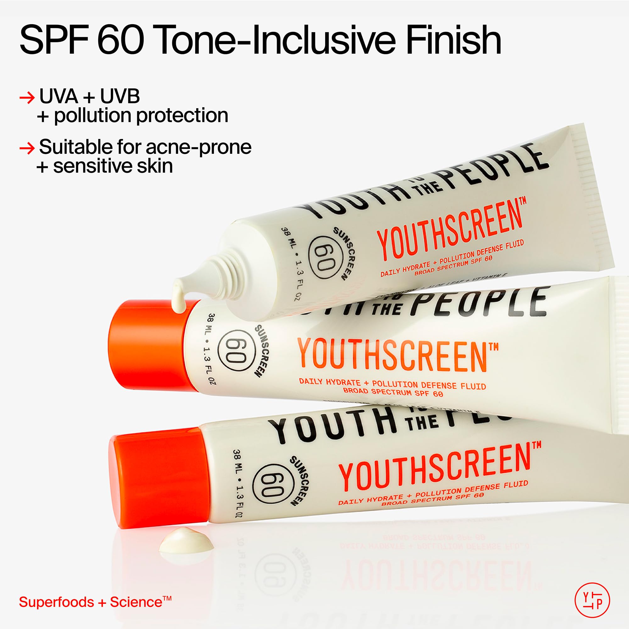 Youth To The People Youthscreen Sunscreen SPF 60 | Daily Hydration + Pollution Defense