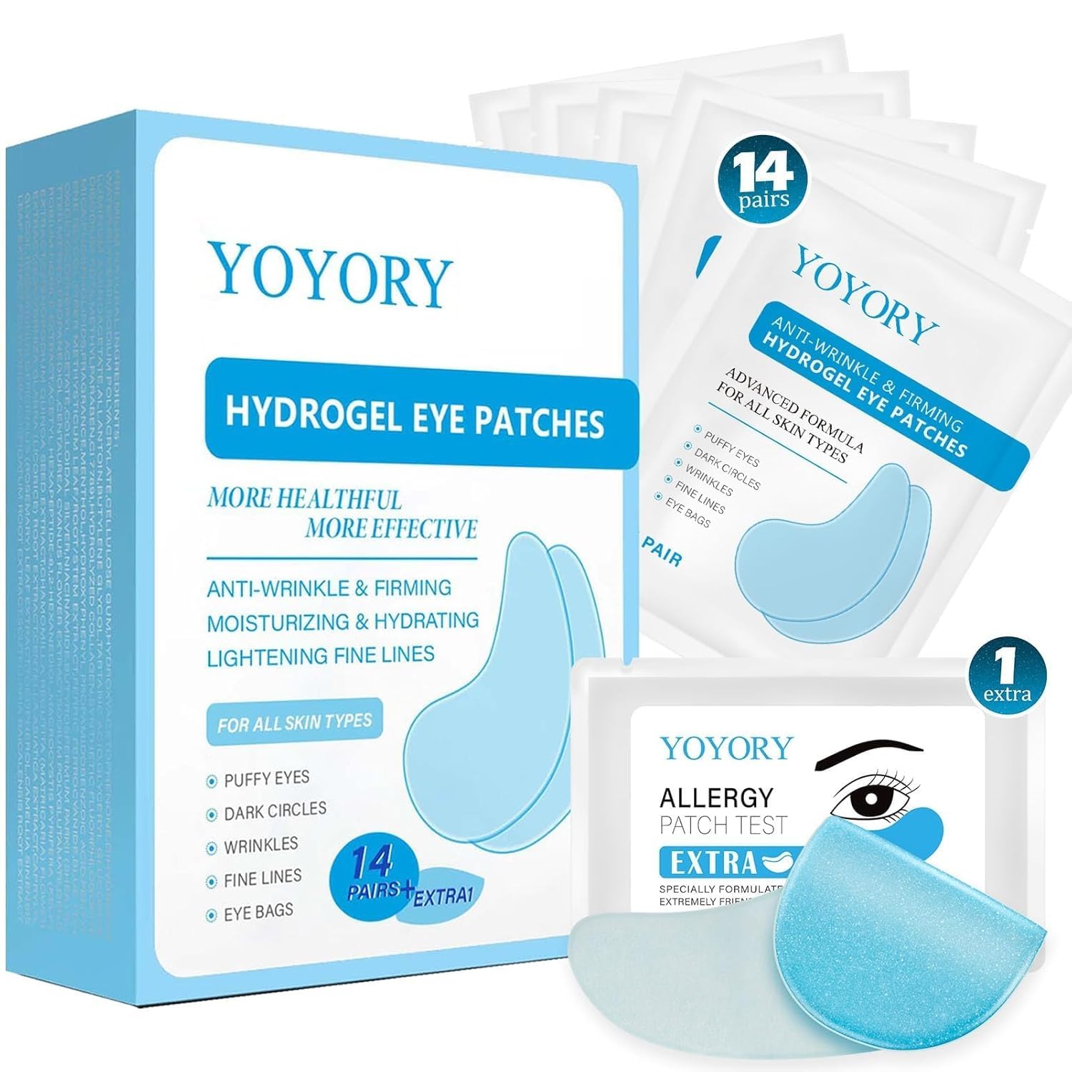 YOYORY Under Eye Patches Masks — Hydrating Hyaluronic Acid & Collagen (30 Pcs)