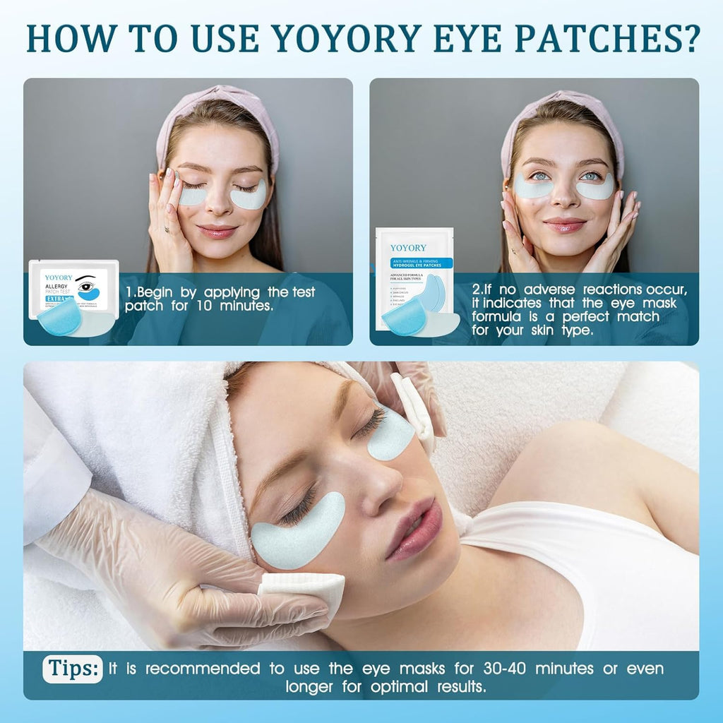 YOYORY Under Eye Patches Masks — Hydrating Hyaluronic Acid & Collagen (30 Pcs)