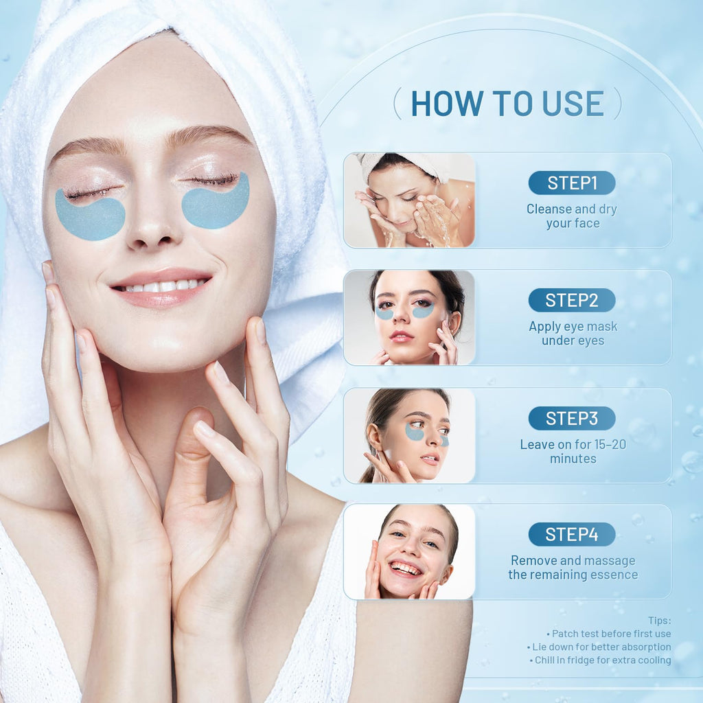 YOYORY Under Eye Patches Masks – Hydrating Hydrogel with Hyaluronic Acid & Peptides