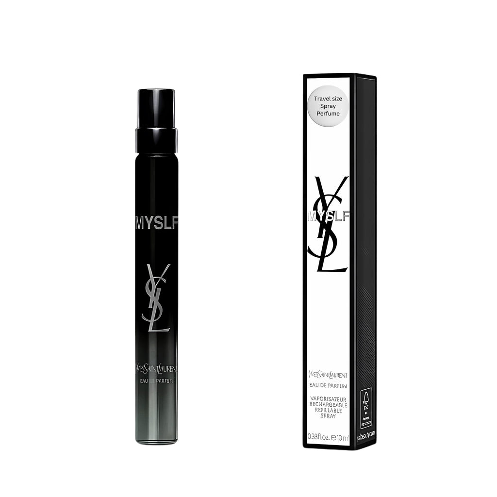 Yves Saint Laurent MYSLF EDP Travel Spray – 0.33 oz (10 ml) – Refillable Woody Floral Perfume for Women