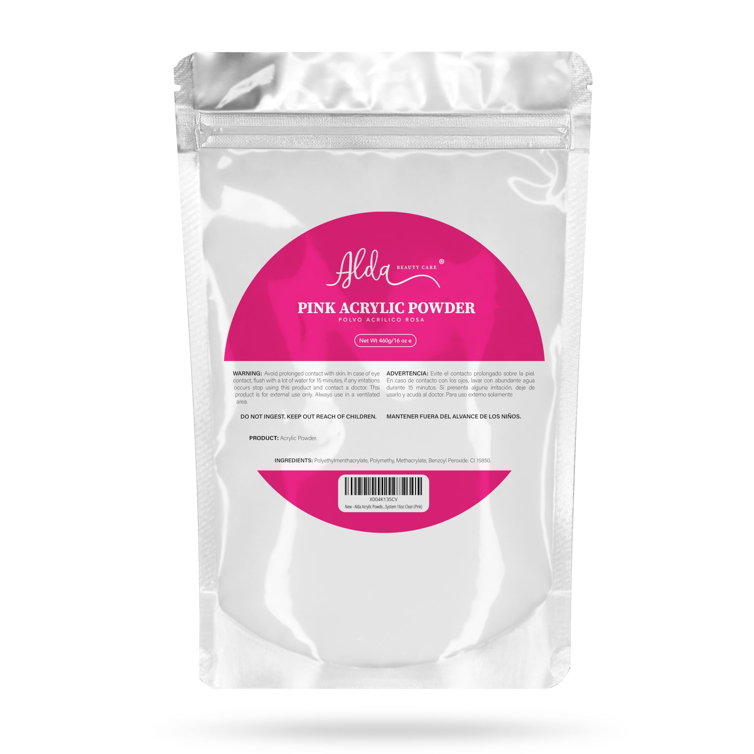 YSSER Alda Acrylic Powder 16oz – Clear Pink, Professional Nail System, Self-Leveling & Bubble-Free