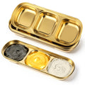 Yuanan 4-Pc Esthetician Bowls – Gold 3-Compartment Facial Trays for Home & Salon