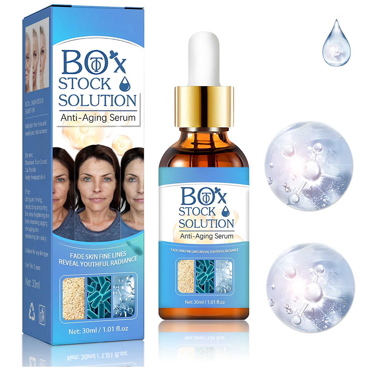 Yuanyuuo 2Box Stock Solution Facial Serum – Hydrating Anti-Aging Box Serum (2 Bottles)