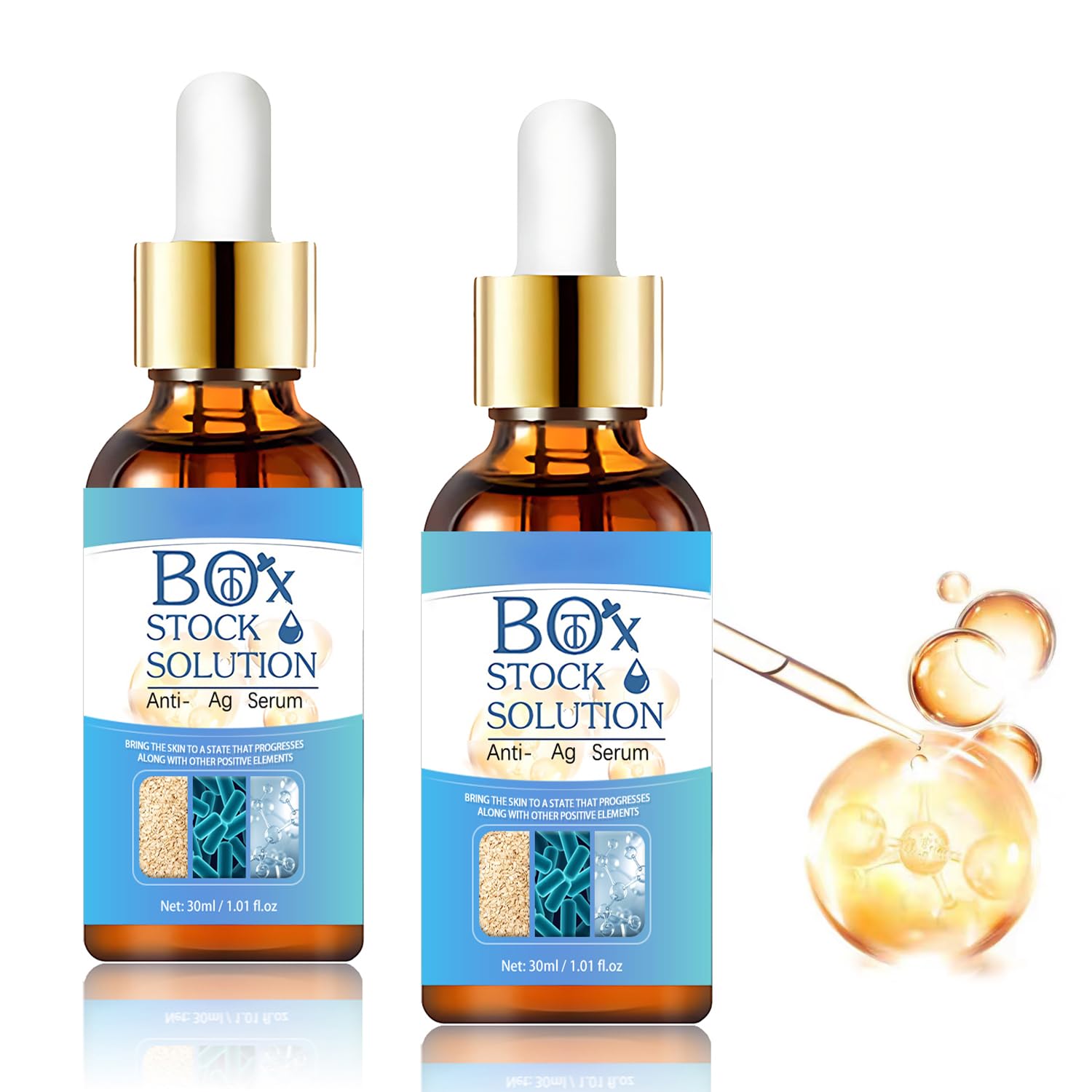Yuanyuuo 2Box Stock Solution Facial Serum – Hydrating Anti-Aging Box Serum (2 Bottles)