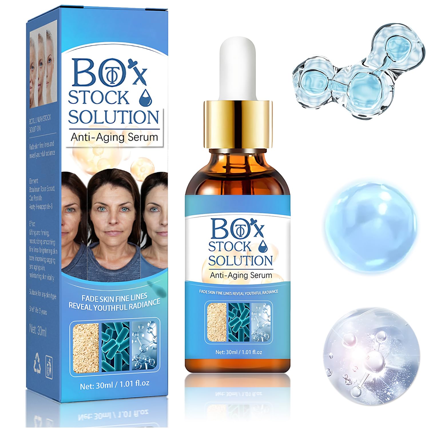 Yuanyuuo 2Box Stock Solution Facial Serum – Hydrating Anti-Aging Box Serum (2 Bottles)
