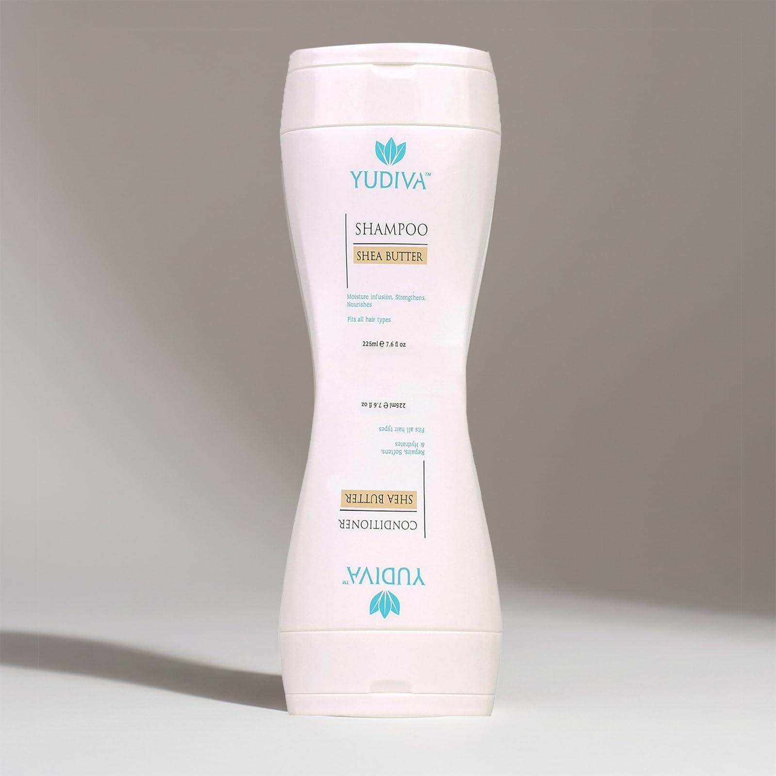 YUDIVA Dual-Chamber Shampoo & Conditioner Set with Shea Butter | Flip-Top Leak-Resistant 15.2 fl oz per side