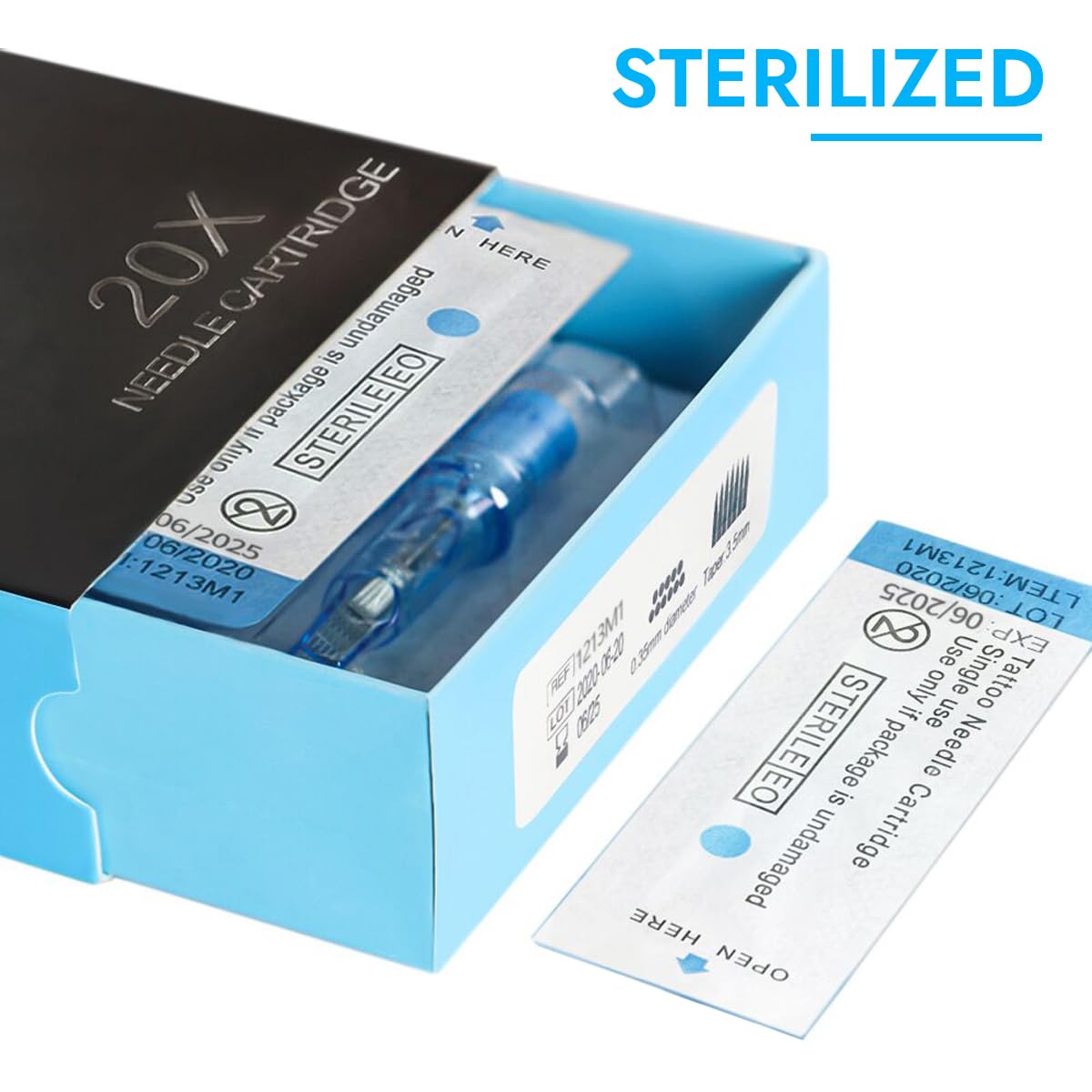 Yuelong Tattoo Cartridges Needles #12 Standard 14-Round Shader with Membrane, 20Pcs (1214RSL)