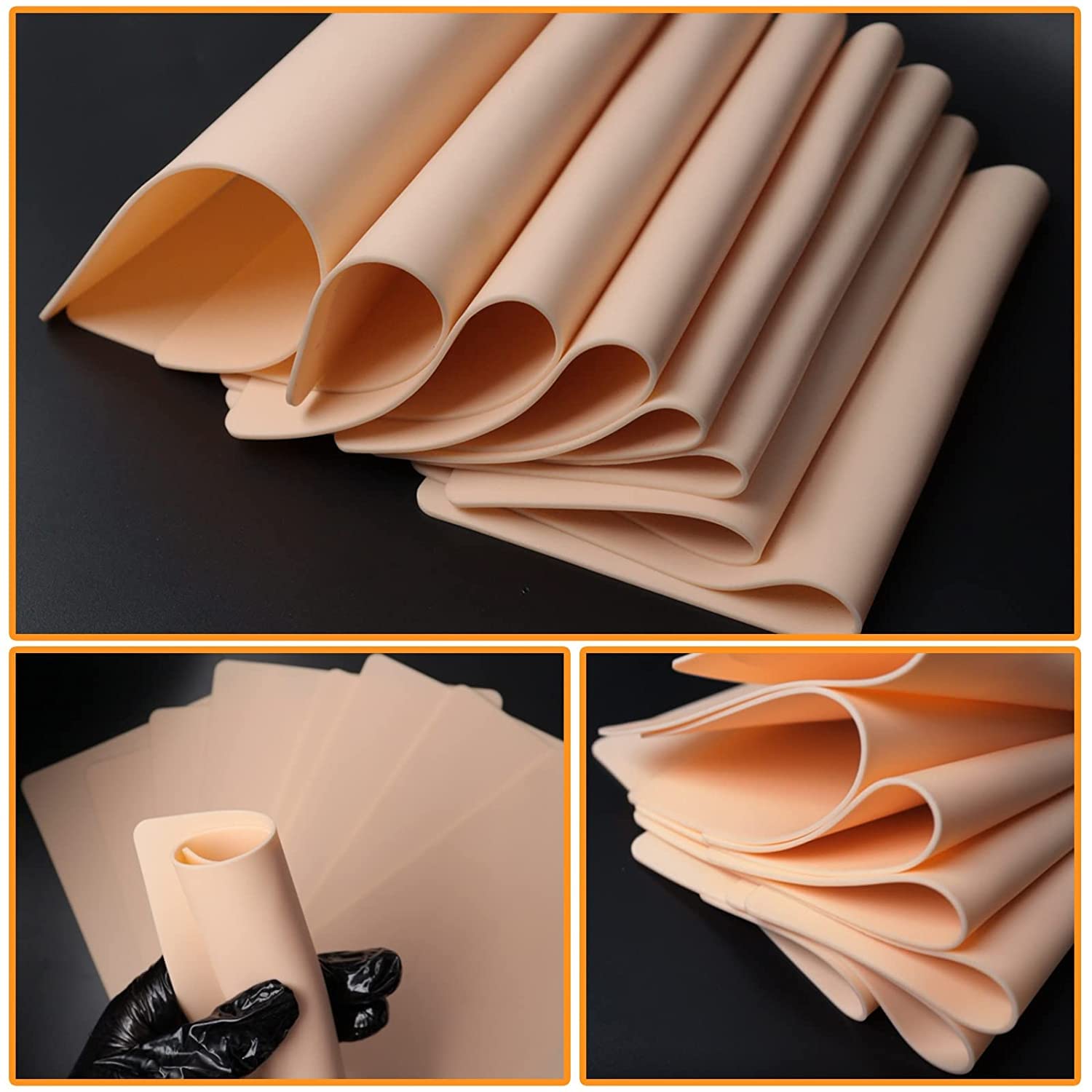 Yuelong 20Pcs Tattoo Practice Skins – Double-Sided, Realistic Practice Sheets