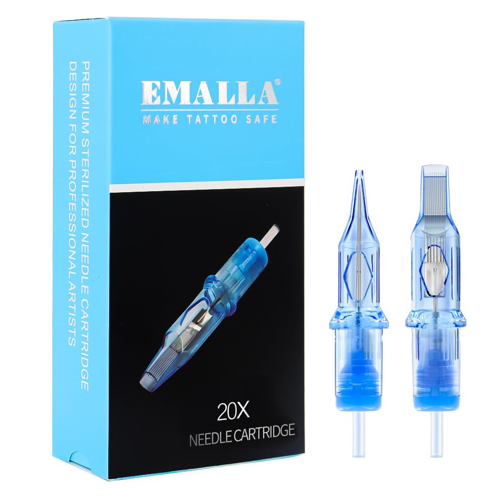 Yuelong Tattoo Cartridge Needles 1214RLL – 20Pcs #12 Standard & 14 Round Liner with Membrane (Disposable)