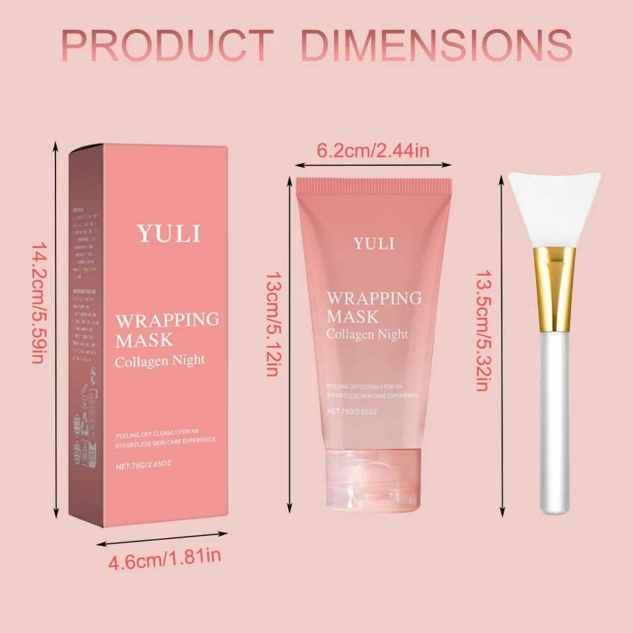 YULI Collagen Night Wrap Mask – Overnight Peel-Off Facial Mask for Hydration, 2.54 fl oz
