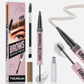 Yulinlon 2-in-1 Eyebrow Pen & Gel - 4-Tip Precision, Waterproof, 5 Natural Shades (02 Brown)