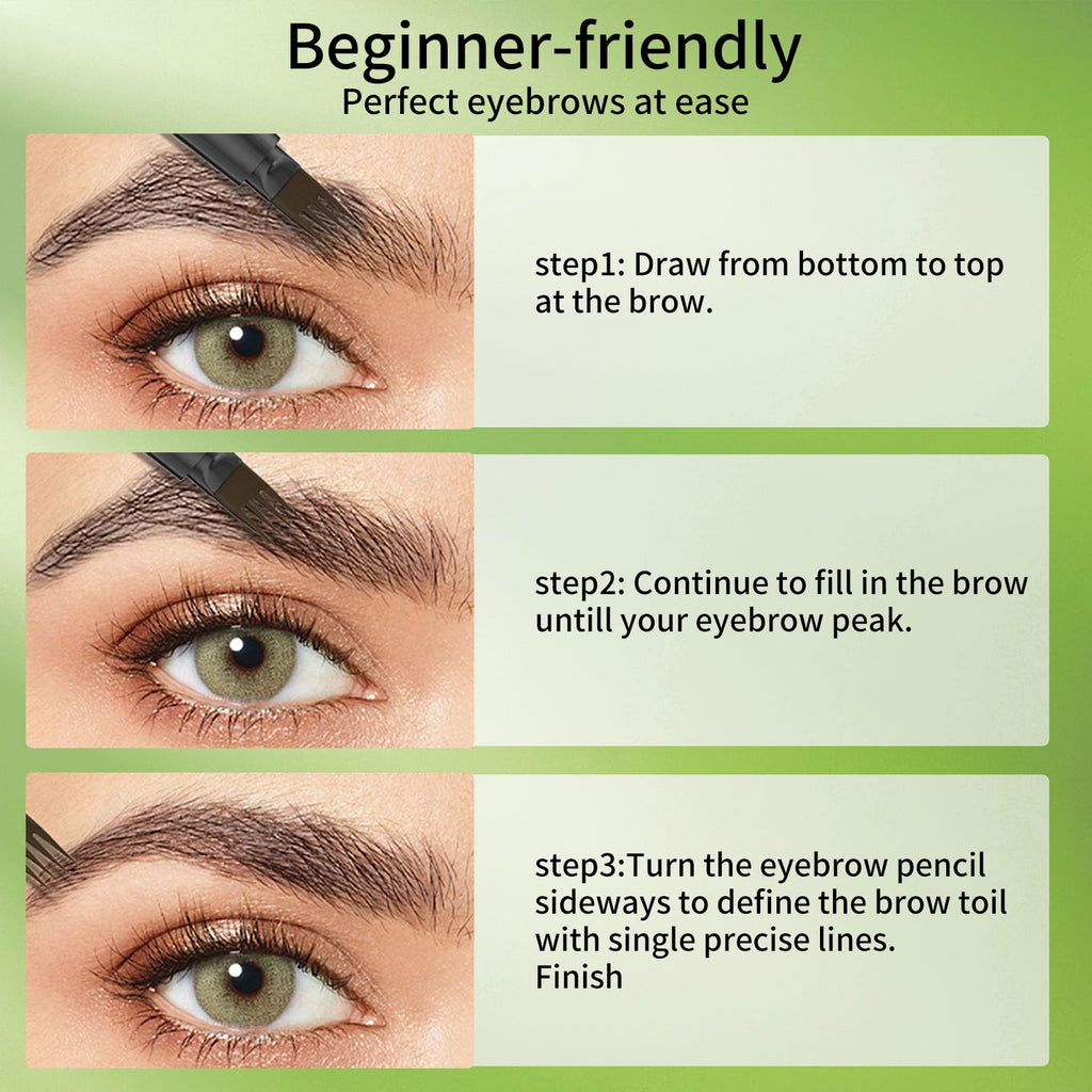 Yulinlon 4-Tip Eyebrow Pen – Waterproof 3D Natural Brows, 1ml 05 Black