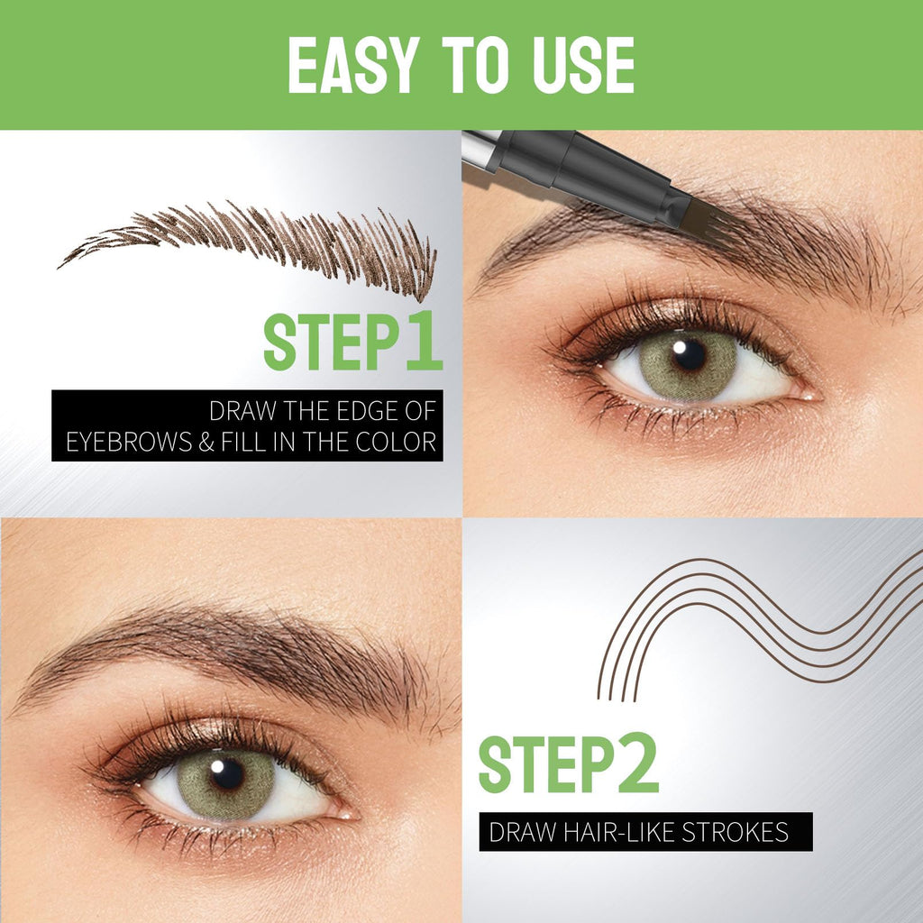 Yulinlon 4-Tip Eyebrow Pen – Waterproof 3D Natural Brows, 1ml 05 Black