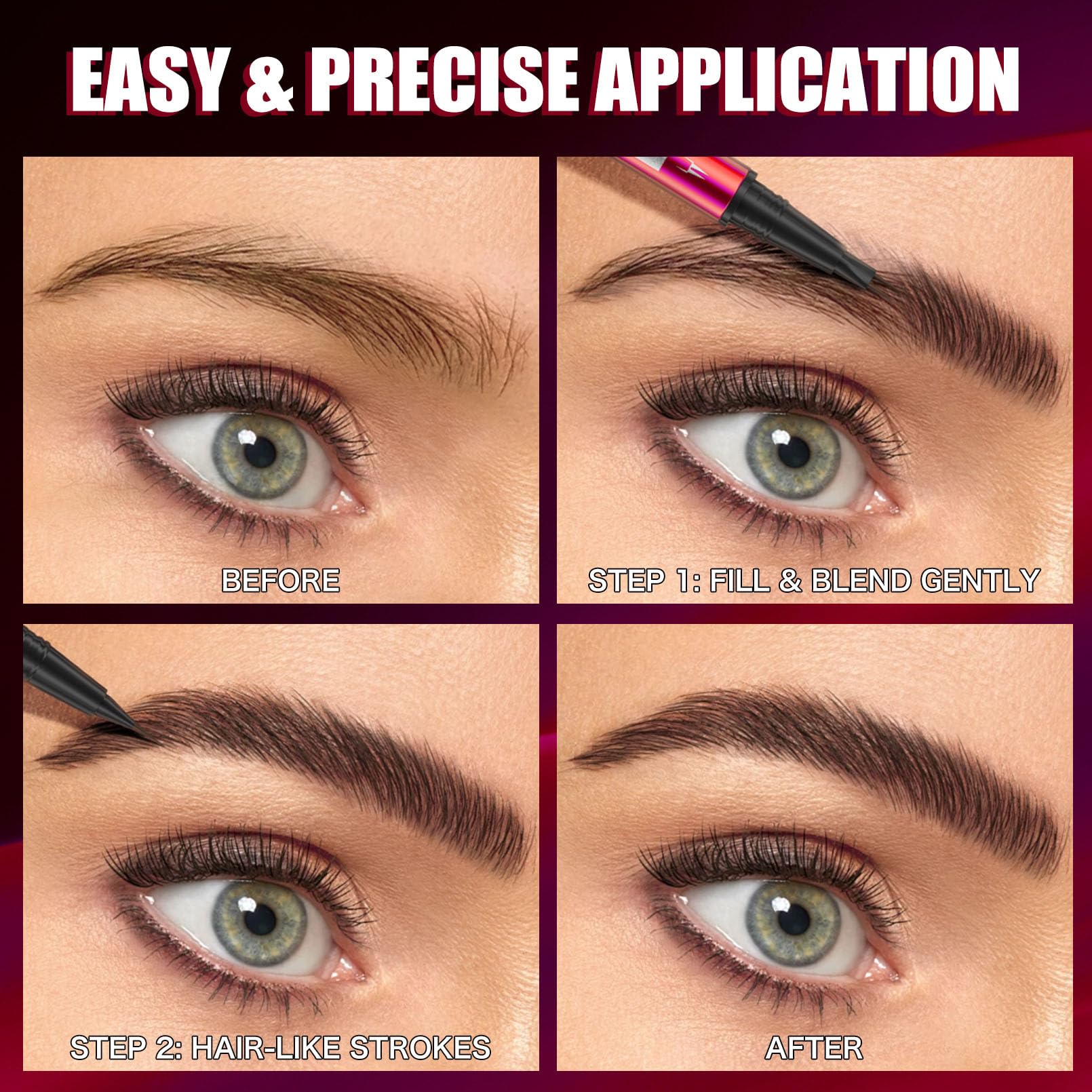 Yulinlon Double-Headed Brow Pen – Ultra-Precise Hair-Like Strokes (5 Natural Shades)
