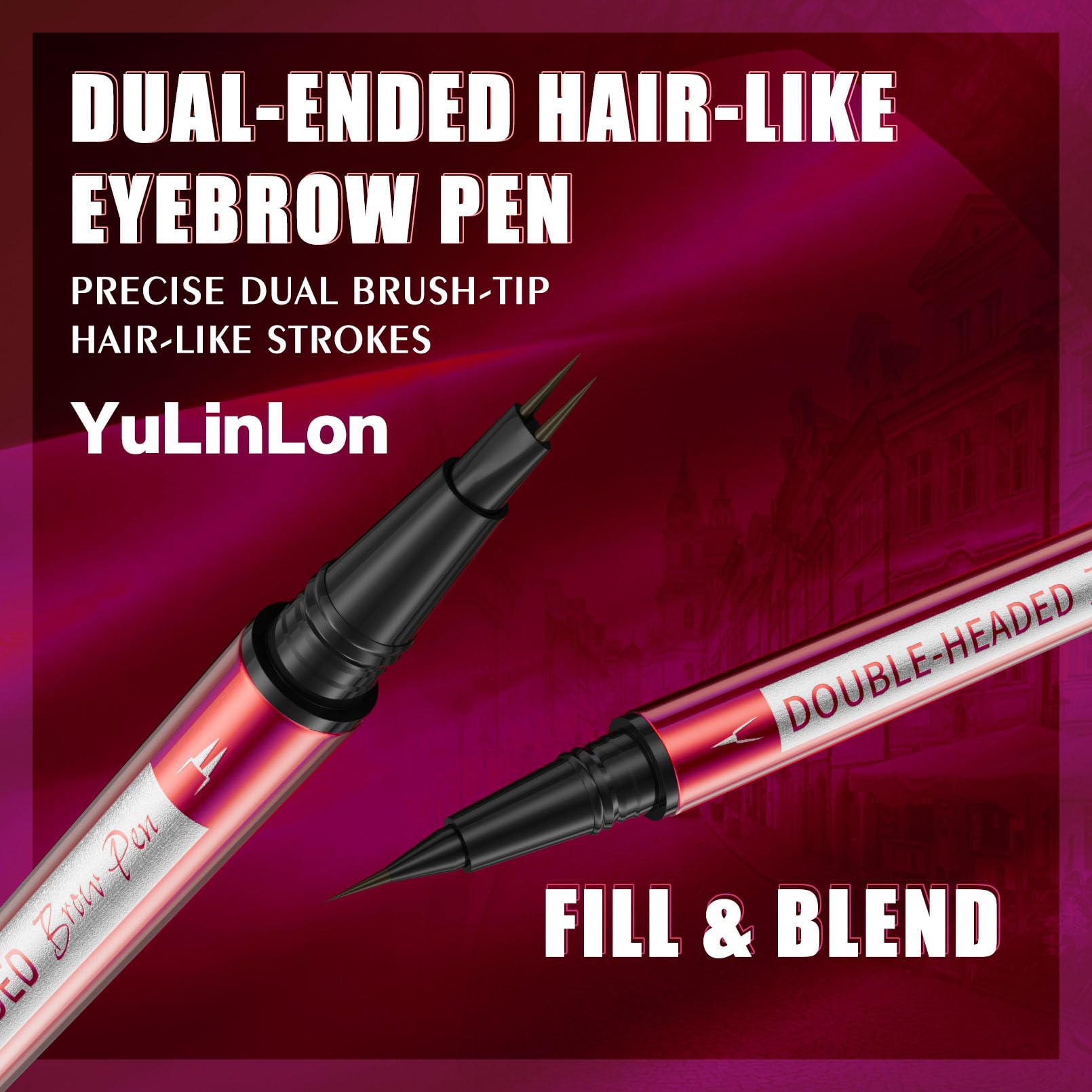 Yulinlon Double-Headed Brow Pen – Ultra-Precise Hair-Like Strokes (5 Natural Shades)