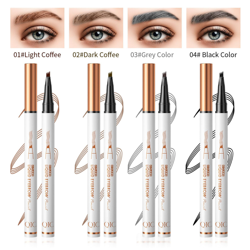 Yulinlon Q707 4-Tipped Precise Brow Pen – Long-Lasting Waterproof Eyebrow Pencil for Natural, Defined Brows | Easy to Use, Beginner-Friendly (5#Brown)