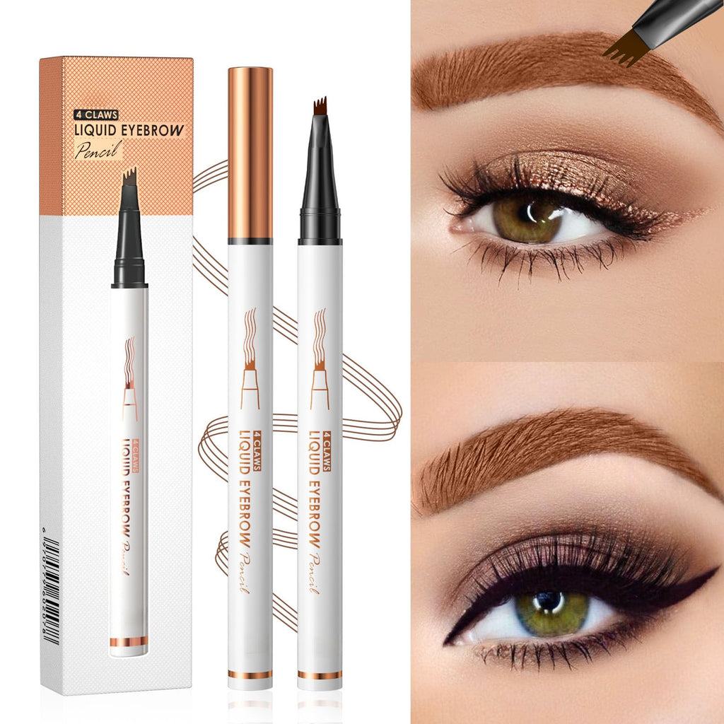Yulinlon Q707 4-Tipped Precise Brow Pen – Long-Lasting Waterproof Eyebrow Pencil for Natural, Defined Brows | Easy to Use, Beginner-Friendly (5#Brown)