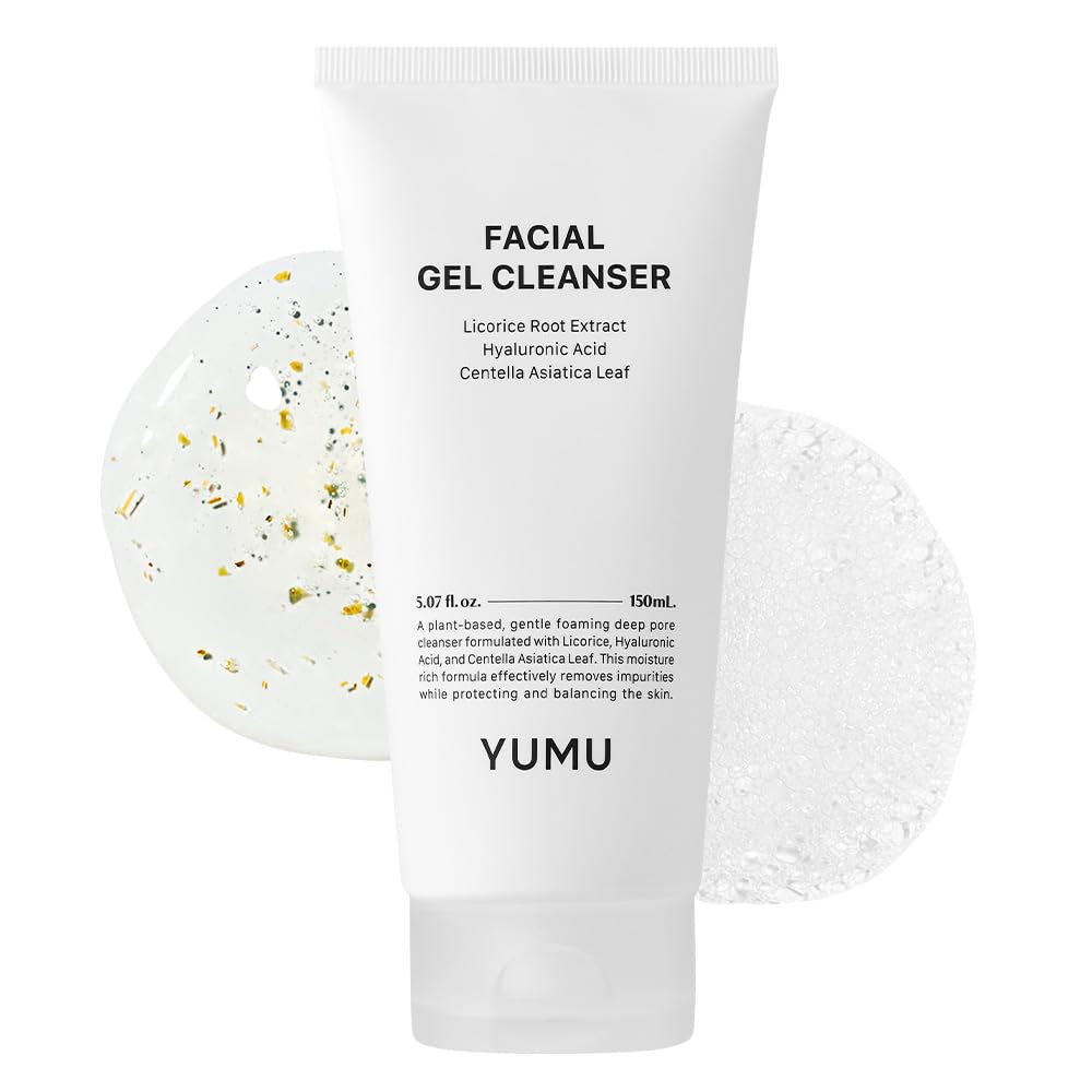 YUMU Licorice Deep Pore Facial Cleanser – Hydrating Gel Cleanser with Centella Asiatica, Ceramide NP & Hyaluronic Acid (150ml)
