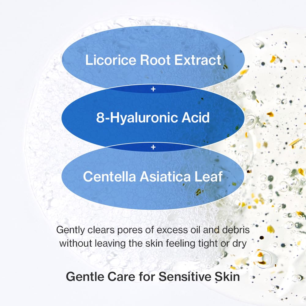 YUMU Licorice Deep Pore Facial Cleanser – Hydrating Gel Cleanser with Centella Asiatica, Ceramide NP & Hyaluronic Acid (150ml)
