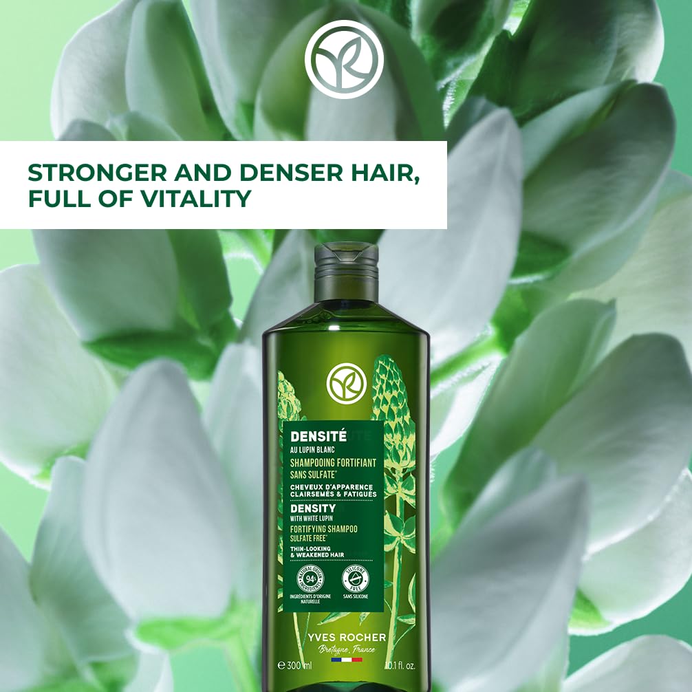 Yves Rocher Fortifying Shampoo Density Rescue – Cleanse Scalp & Strengthen Hair, 10.1 fl oz