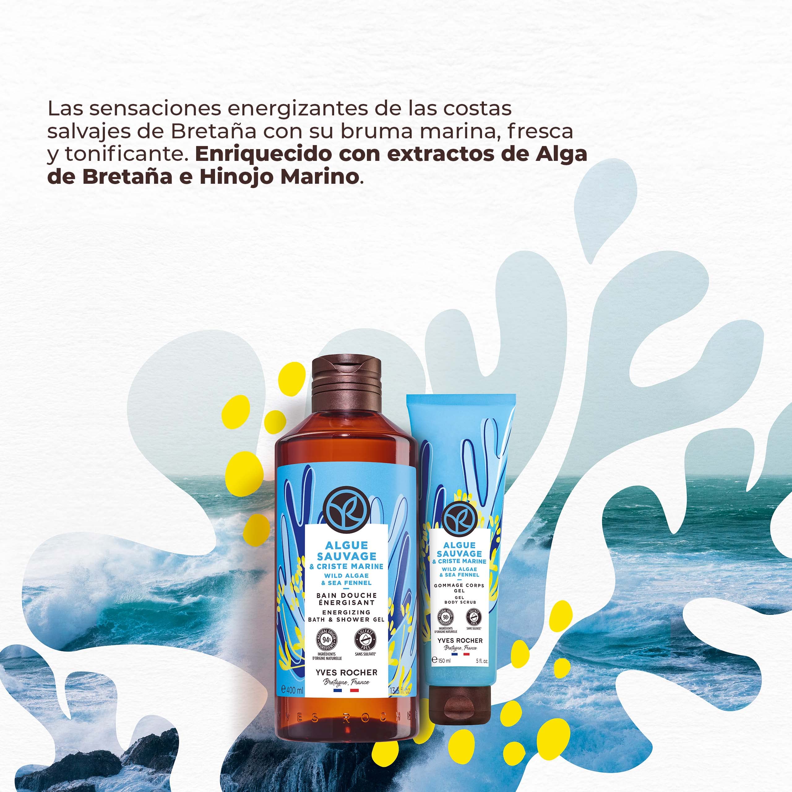 Yves Rocher Energizing Wild Algae & Sea Fennel Body Lotion – 390 ml