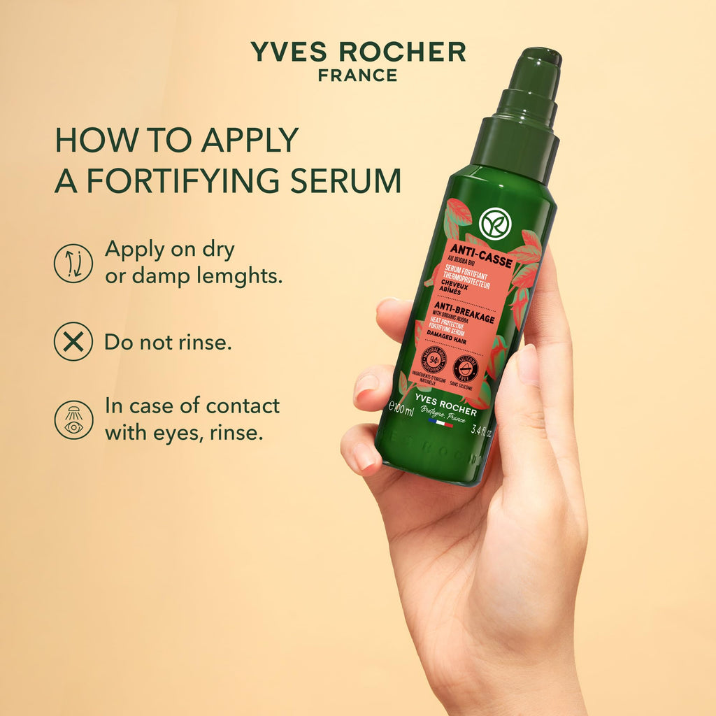 Yves Rocher Anti Breakage Serum with Organic Jojoba — Heat Protecting Fortifier, 100 ml