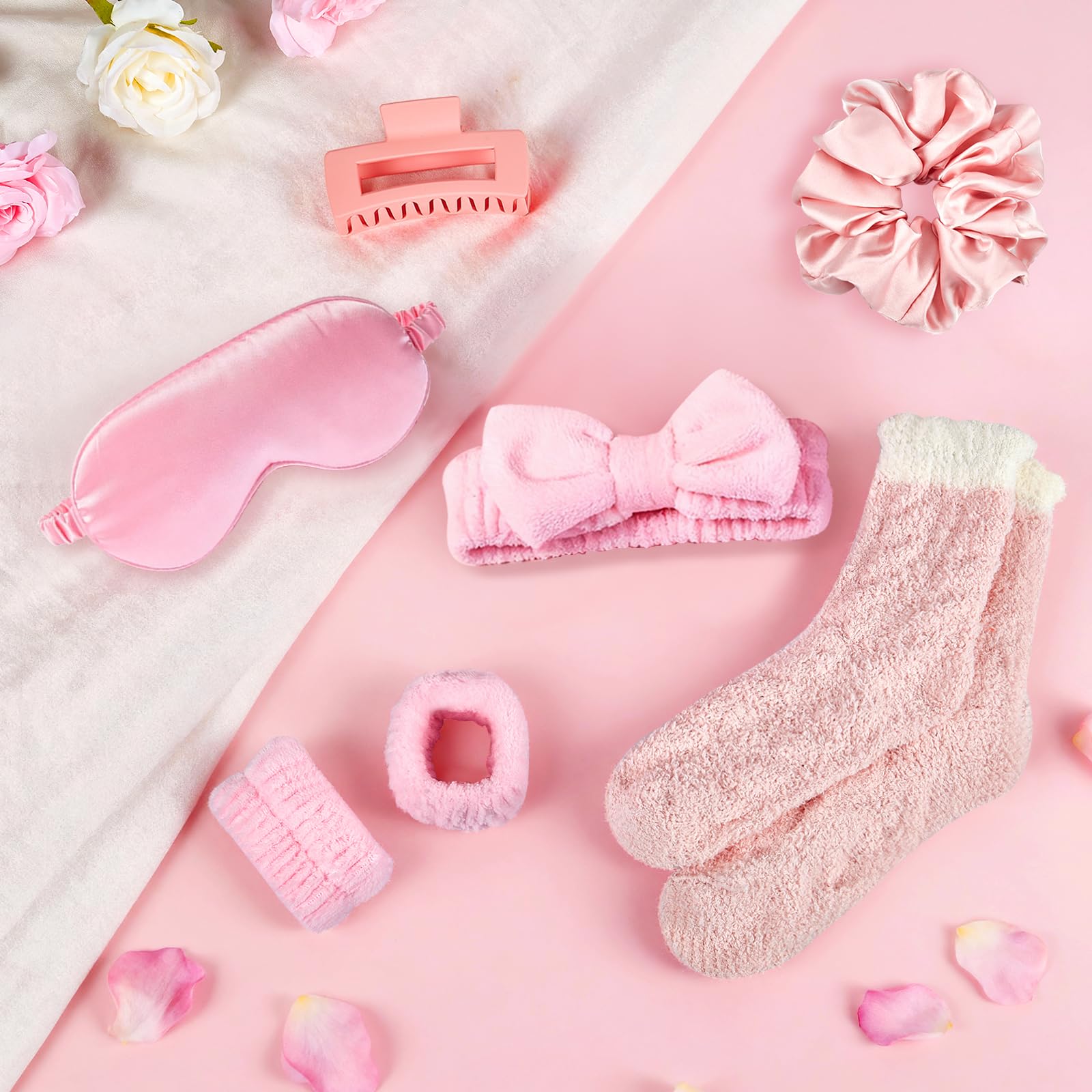 ZAHAT Mini Spa Kit for Girls – Pink Self-Care Gift Set with Eye Mask, Headband, Socks