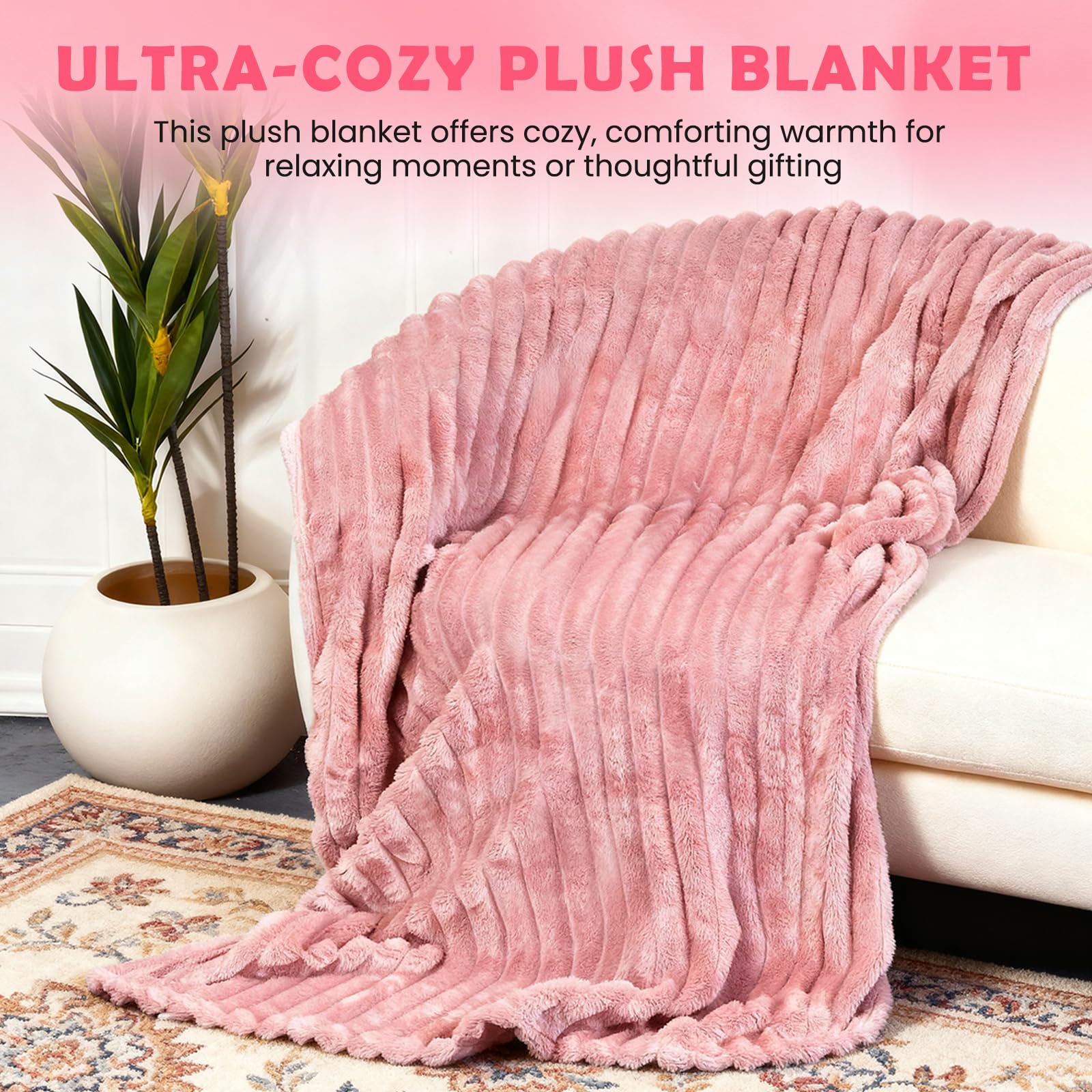 ZAHAT Cozy Self-Care Gift Set for Women — Blanket, 12oz Insulated Mug, Socks & More