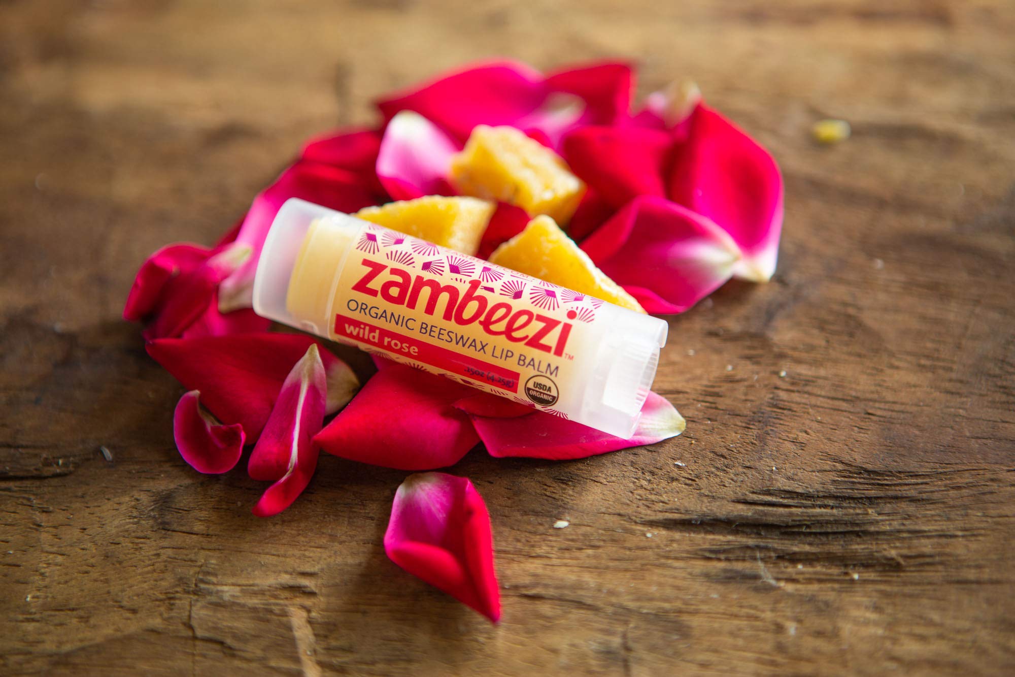 Zambeezi Fair Trade Organic Lip Balm – 6-Pack (Lemongrass, Tangerine, Wild Rose, Sweet Basil, Suncare, Honeybalm) | Ethically Sourced