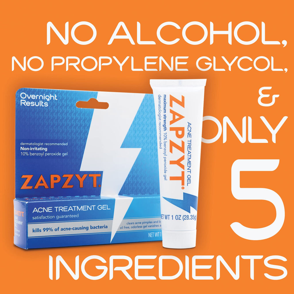 Zapzyt 2 Step Acne Treatment – Oil-Free Wash + Maximum Strength Gel