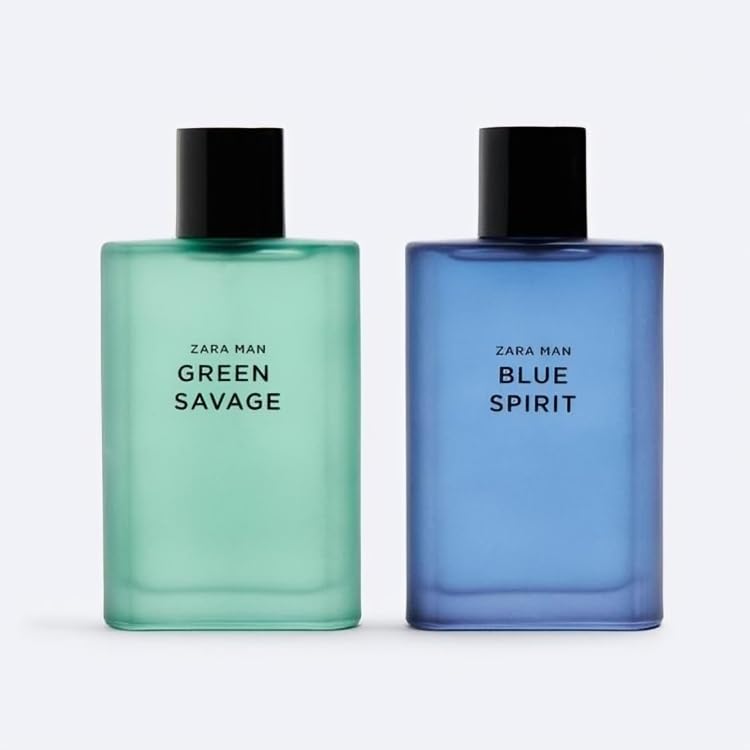 Zara Man Green Savage + Blue Spirit Cologne Set for Men – 90 ml Each