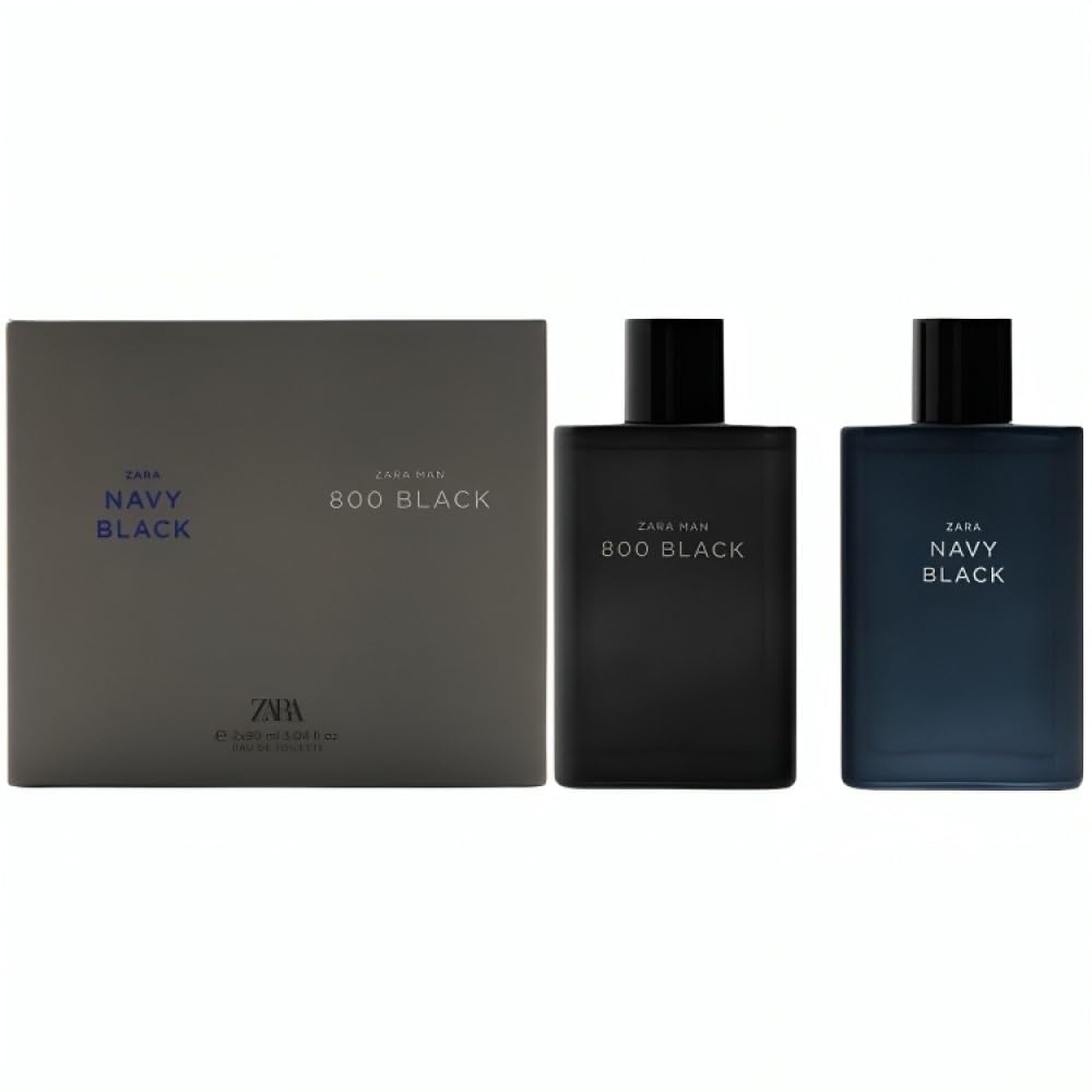 ZARA MAN Navy Black + 800 Black EDT Set – 2x90 ml (3.04 oz) Fragrance Duo